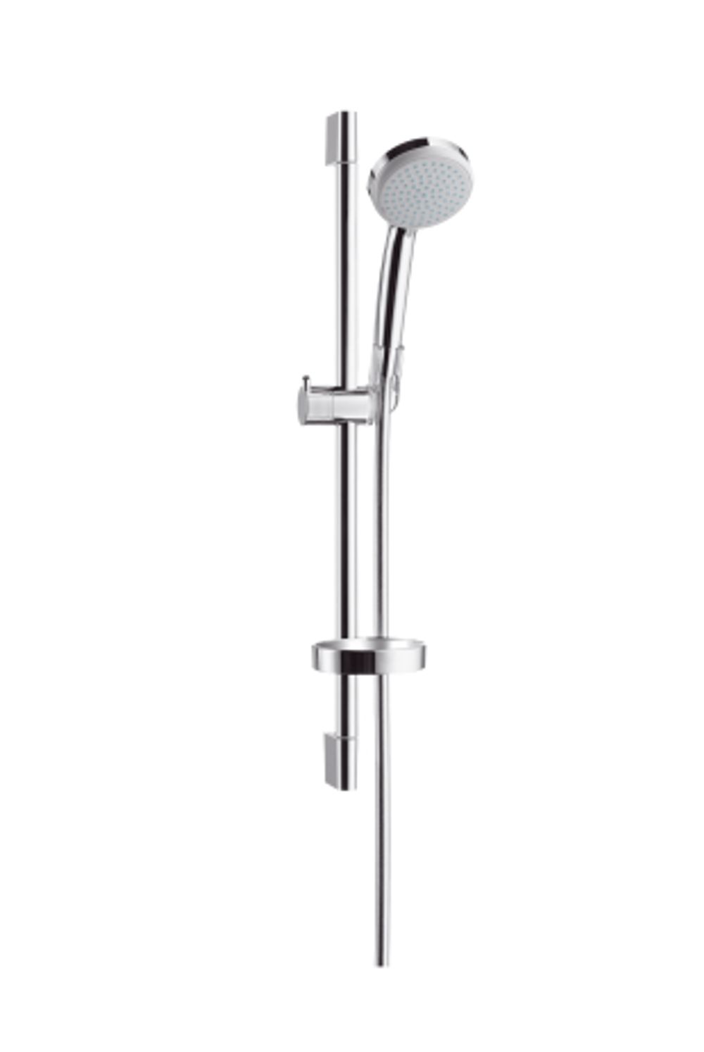 hansgrohe Croma 100 Brauseset Vario EcoSmart 9 l/min mit Brausestange 65 cm und Seifenschale Chrom, 27776000