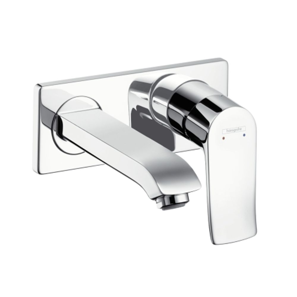 hansgrohe Metris Einhebel-Waschtischmischer Unterputz für Wandmontage mit Auslauf 16,5 cm Chrom, 31085000