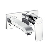 hansgrohe Metris Einhebel-Waschtischmischer Unterputz für Wandmontage mit Auslauf 16,5 cm Chrom, 31085000