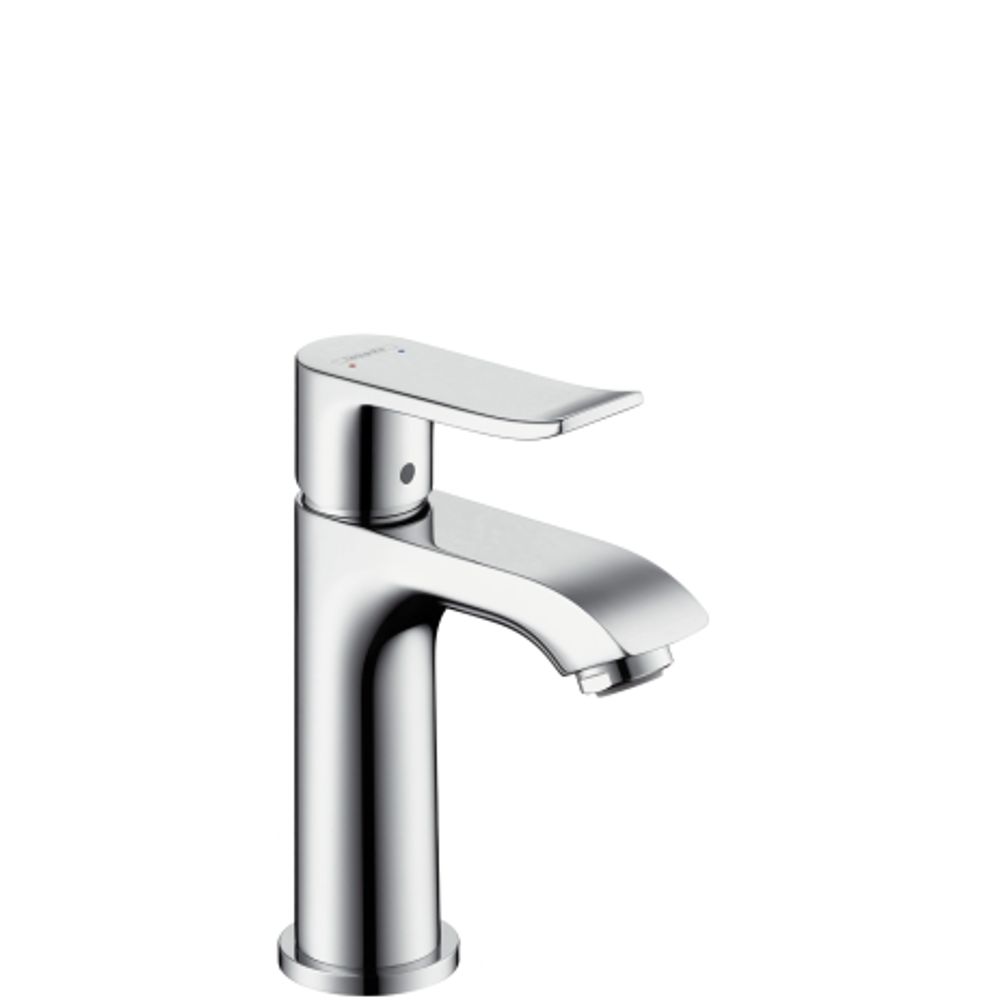 hansgrohe Metris Einhebel-Waschtischmischer 100 für Handwaschbecken mit Zugstangen-Ablaufgarnitur Chrom, 31088000