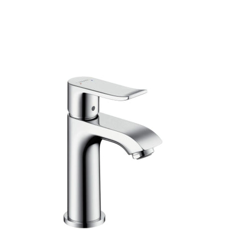 hansgrohe Metris Einhebel-Waschtischmischer 100 für Handwaschbecken mit Zugstangen-Ablaufgarnitur Chrom, 31088000