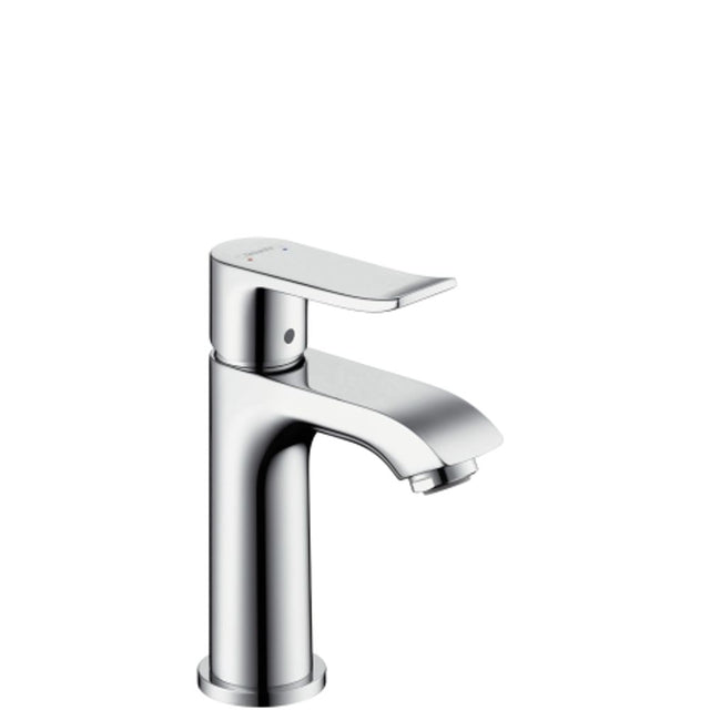 hansgrohe Metris Einhebel-Waschtischmischer 100 für Handwaschbecken mit Zugstangen-Ablaufgarnitur Chrom, 31088000