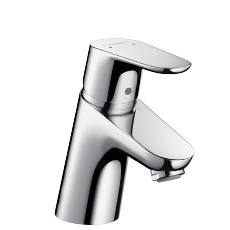 hansgrohe Focus Einhebel-Waschtischmischer 70 für Niederdruck/offene Warmwasserbereiter mit Zugstangen-Ablaufgarnitur Chrom, 31132000