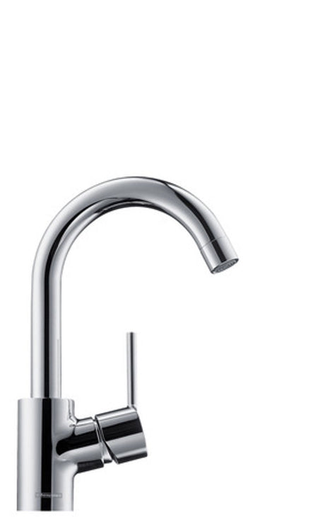 hansgrohe Talis S Einhebel-Waschtischmischer 200 mit Schwenkauslauf und Zugstangen-Ablaufgarnitur Chrom, 32070000