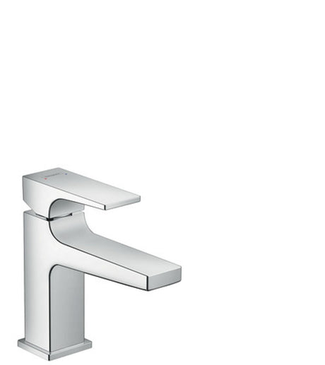 hansgrohe Metropol Einhebel-Waschtischmischer 100 mit Hebelgriff für Handwaschbecken Push-Open Ablaufgarnitur Chrom, 32500000