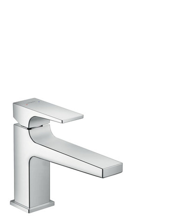 hansgrohe Metropol Einhebel-Waschtischmischer 100 mit Hebelgriff und Push-Open Ablaufgarnitur Chrom, 32502000