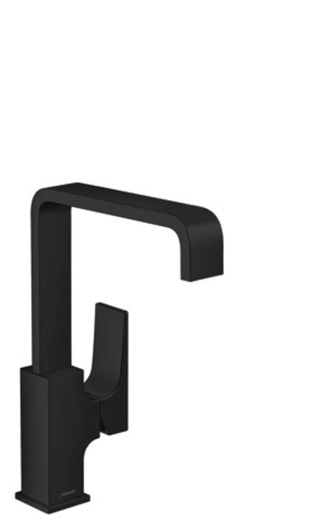 hansgrohe Metropol Einhebel-Waschtischmischer 230 mit Hebelgriff und Push-Open Ablaufgarnitur Mattschwarz, 32511670
