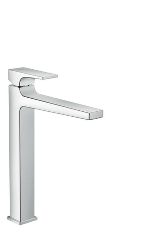 hansgrohe Metropol Einhebel-Waschtischmischer 260 mit Hebelgriff für Aufsatzwaschtische Push-Open Ablaufgarnitur Chrom, 32512000