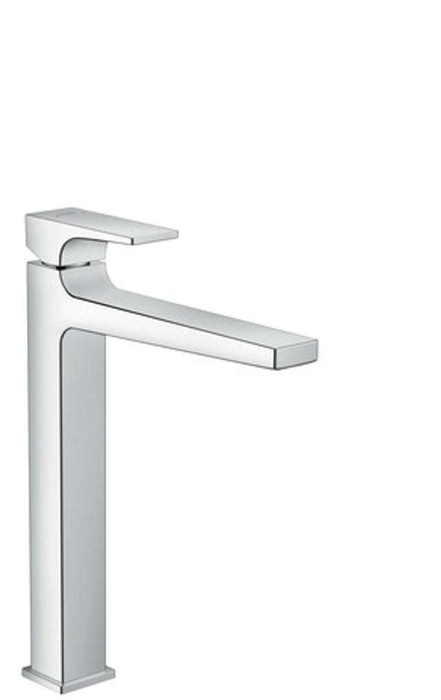 hansgrohe Metropol Einhebel-Waschtischmischer 260 mit Hebelgriff für Aufsatzwaschtische Push-Open Ablaufgarnitur Chrom, 32512000