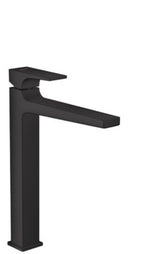 hansgrohe Metropol Einhebel-Waschtischmischer 260 mit Hebelgriff für Aufsatzwaschtische Push-Open Ablaufgarnitur Mattschwarz, 32512670