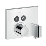 AXOR ShowerSelect Thermostat Unterputz eckig für 2 Verbraucher mit Wandanschluss und Brausehalter Chrom, 36712000