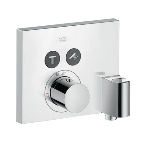 AXOR ShowerSelect Thermostat Unterputz eckig für 2 Verbraucher mit Wandanschluss und Brausehalter Chrom, 36712000
