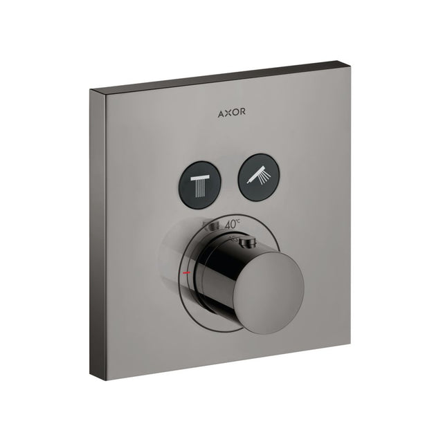 AXOR ShowerSolutions Thermostat Unterputz eckig für 2 Verbraucher Polished Black Chrome, 36715330