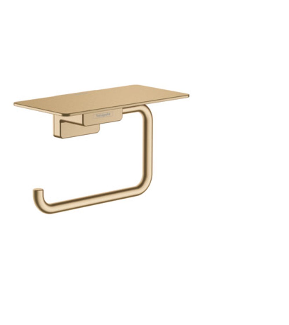 hansgrohe AddStoris Toilettenpapierhalter mit Ablage Brushed Bronze, 41772140