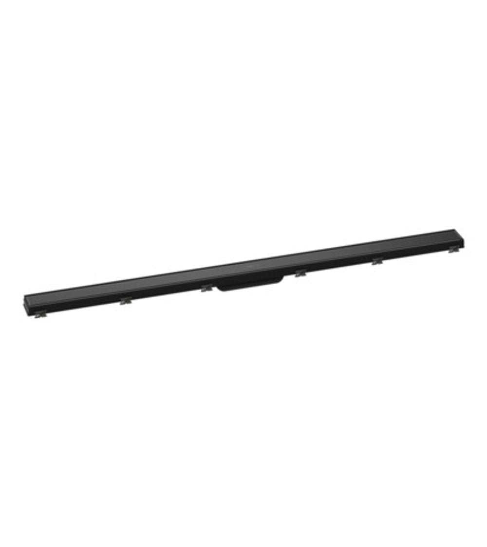 hansgrohe RainDrain Match Fertigset Duschrinne 1200 mit höhenverstellbarem Rahmen Schwarz, 56042610