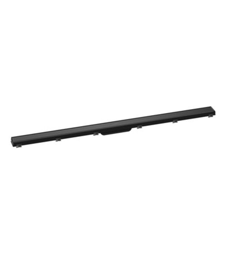 hansgrohe RainDrain Match Fertigset Duschrinne 1200 mit höhenverstellbarem Rahmen Schwarz, 56042610