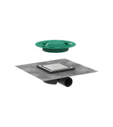 hansgrohe RainDrain Spot Komplettset Punktablauf 150/150 Edelstahl gebürstet, 56055800
