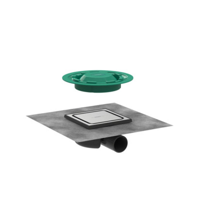 hansgrohe RainDrain Spot Komplettset Punktablauf 150/150 Edelstahl gebürstet, 56055800