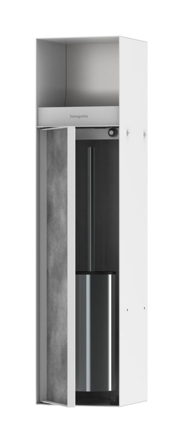 hansgrohe XtraStoris Rock Einbau Toilettenbürstenhalter mit Papierhalter und befliesbarer Tür Mattweiß, 56062700