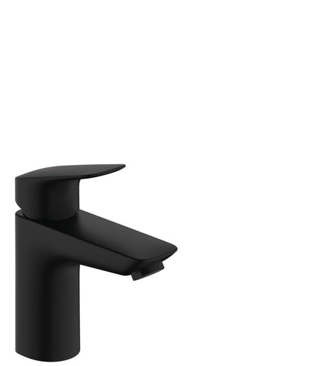 hansgrohe Logis Einhebel-Waschtischmischer 100 CoolStart mit Zugstangen-Ablaufgarnitur Mattschwarz, 71102670