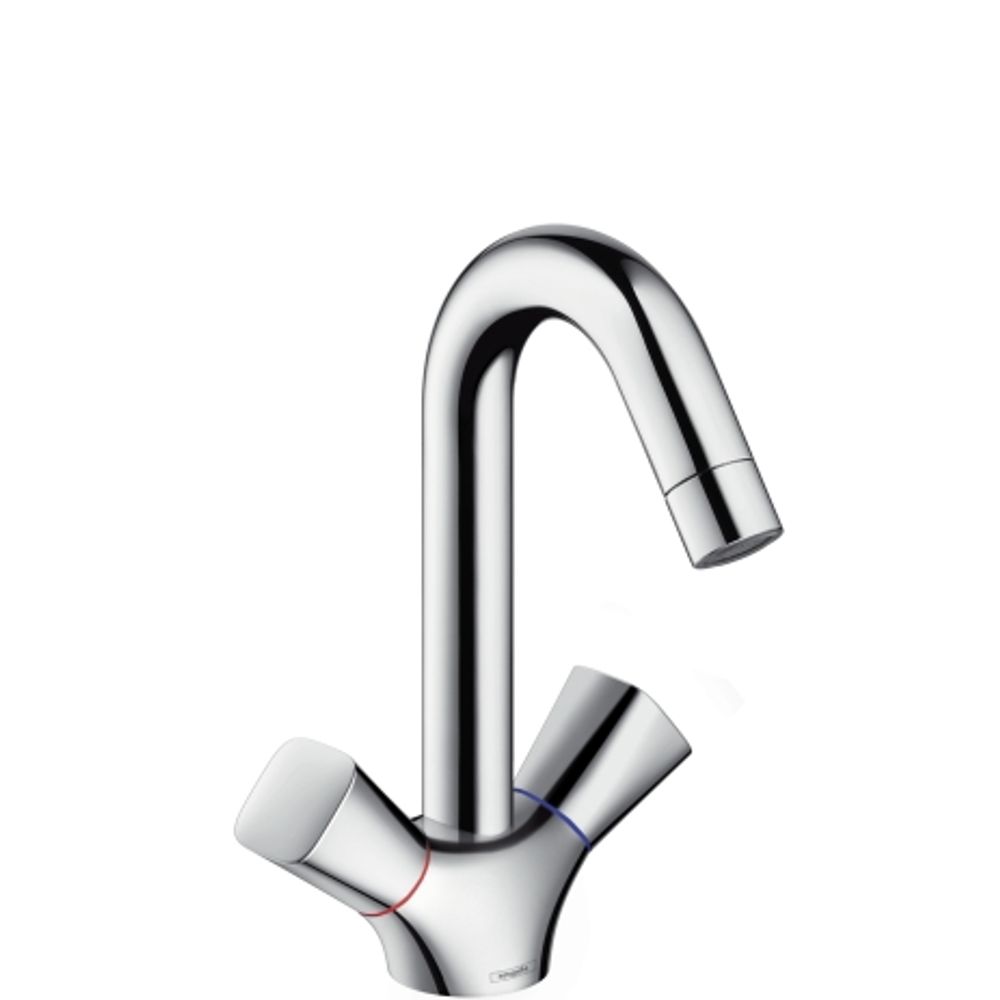 hansgrohe Logis 2-Griff Waschtischarmatur 150 mit Zugstangen-Ablaufgarnitur Chrom, 71222000