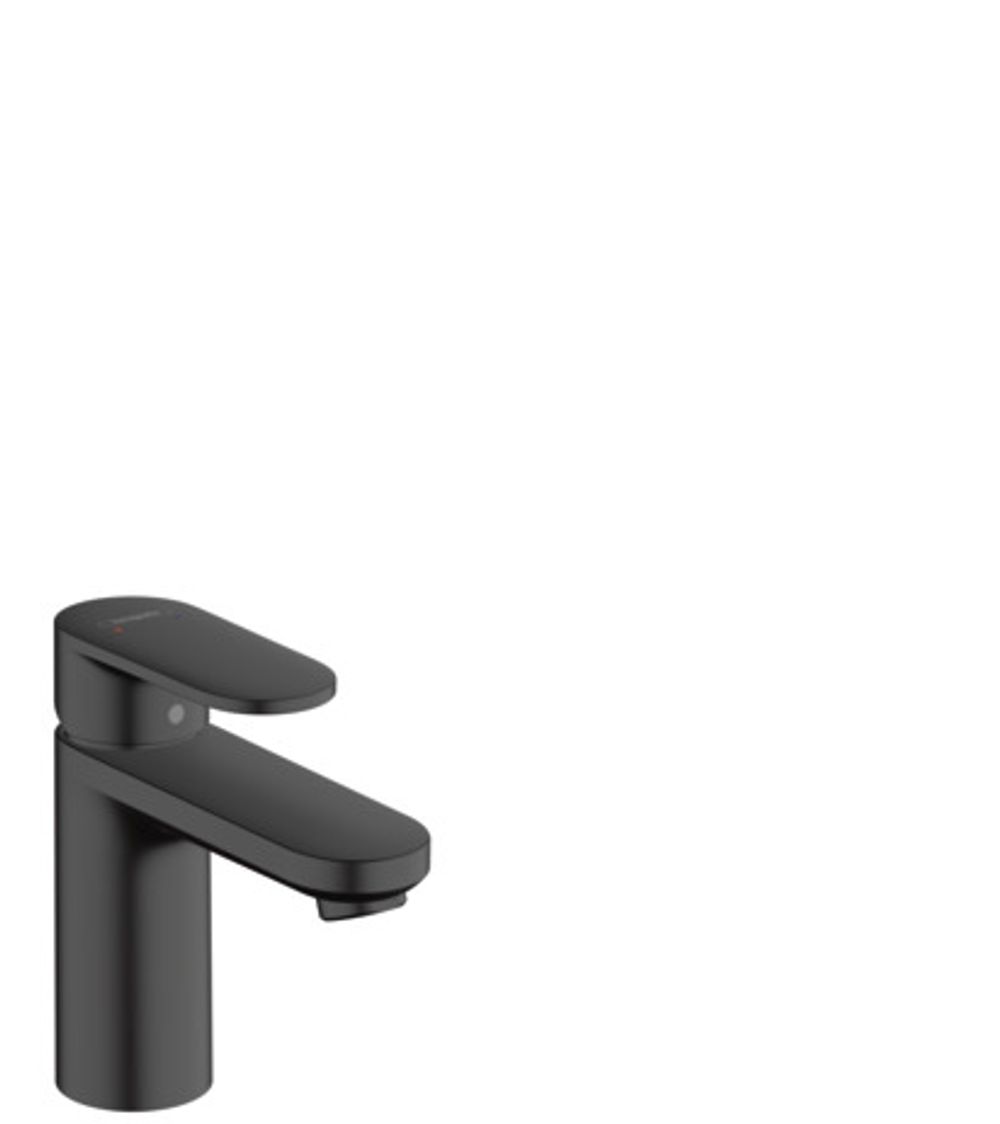 hansgrohe Vernis Blend Einhebel-Waschtischmischer 100 mit Zugstangen-Ablaufgarnitur Mattschwarz, 71551670