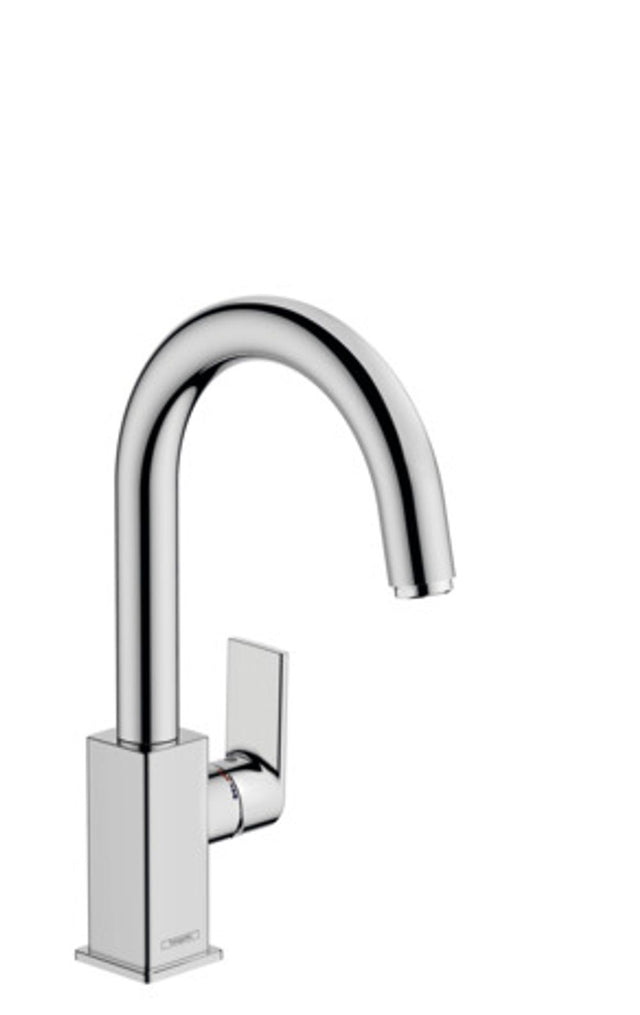 hansgrohe Vernis Shape Einhebel-Waschtischmischer mit Schwenkauslauf und Zugstangen-Ablaufgarnitur Chrom, 71564000
