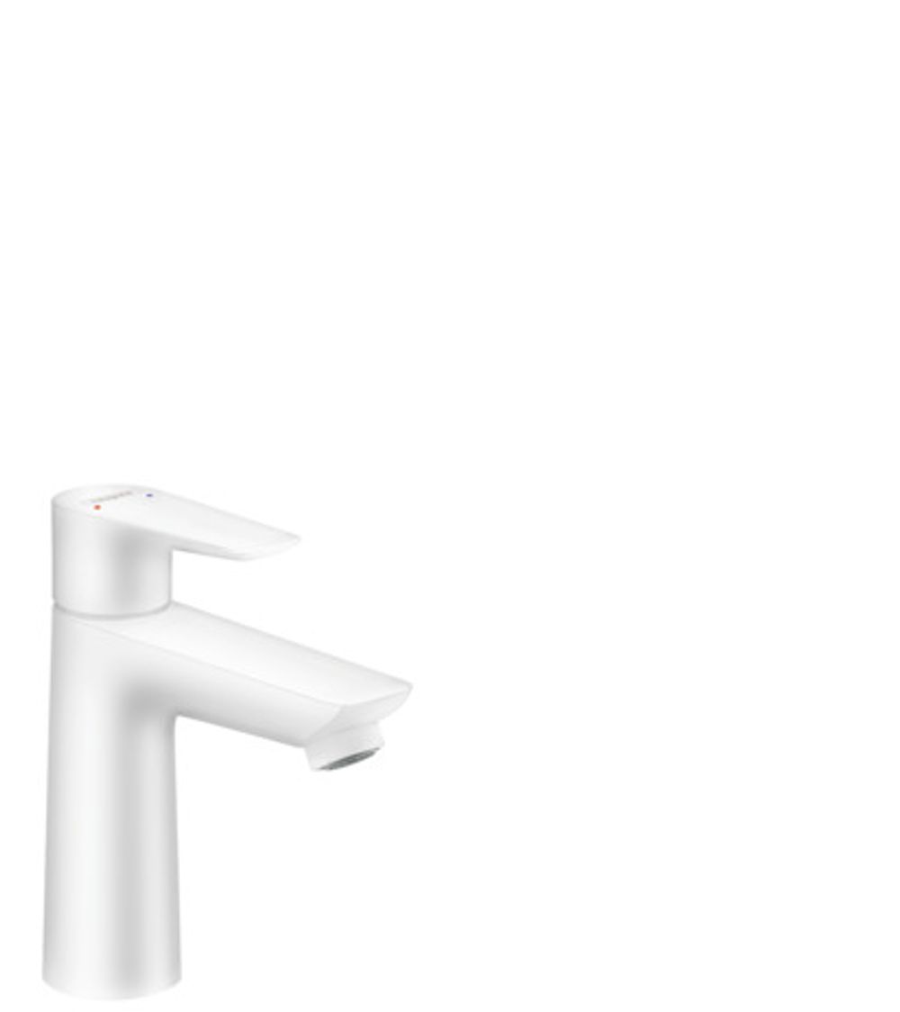 hansgrohe Talis E Einhebel-Waschtischmischer 110 mit Zugstangen-Ablaufgarnitur Mattweiß, 71710700