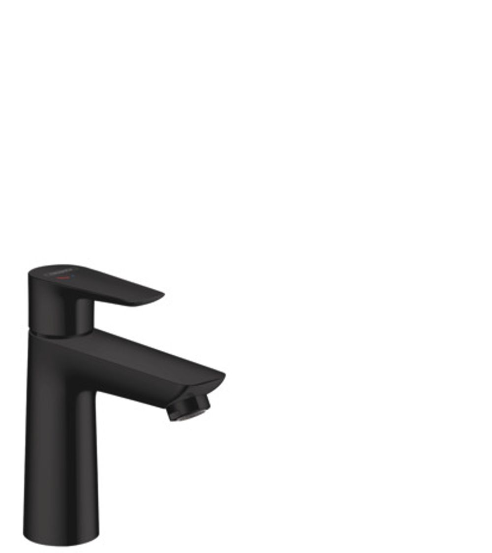 hansgrohe Talis E Einhebel-Waschtischmischer 110 CoolStart ohne Ablaufgarnitur Mattschwarz, 71714670