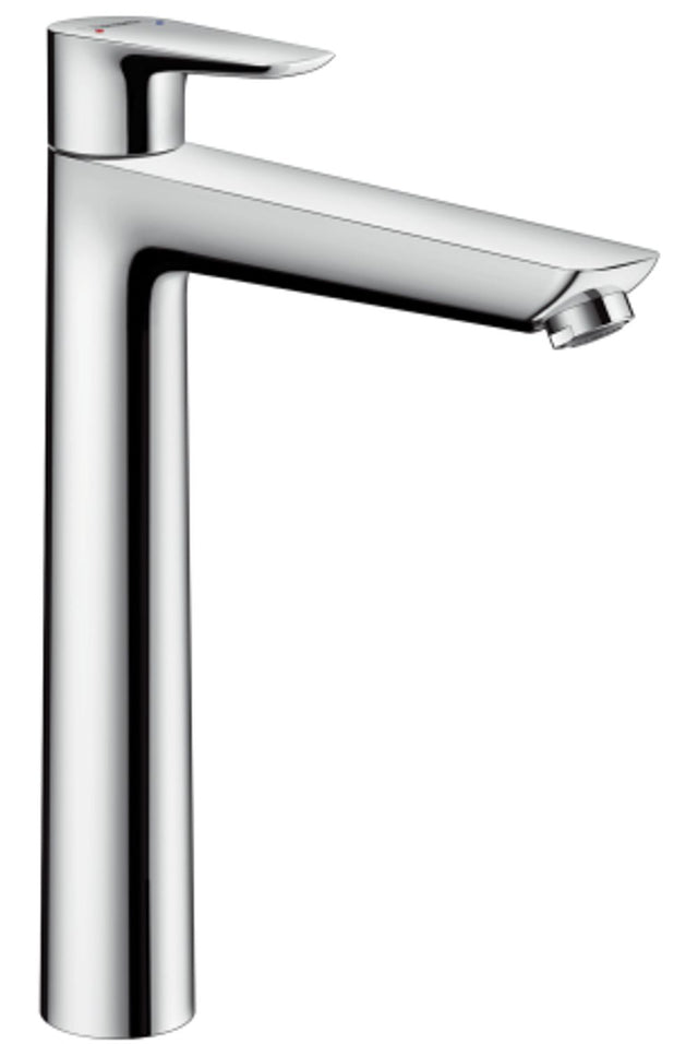hansgrohe Talis E Einhebel-Waschtischmischer 240 für Aufsatzwaschtische mit Zugstangen-Ablaufgarnitur Chrom, 71716000