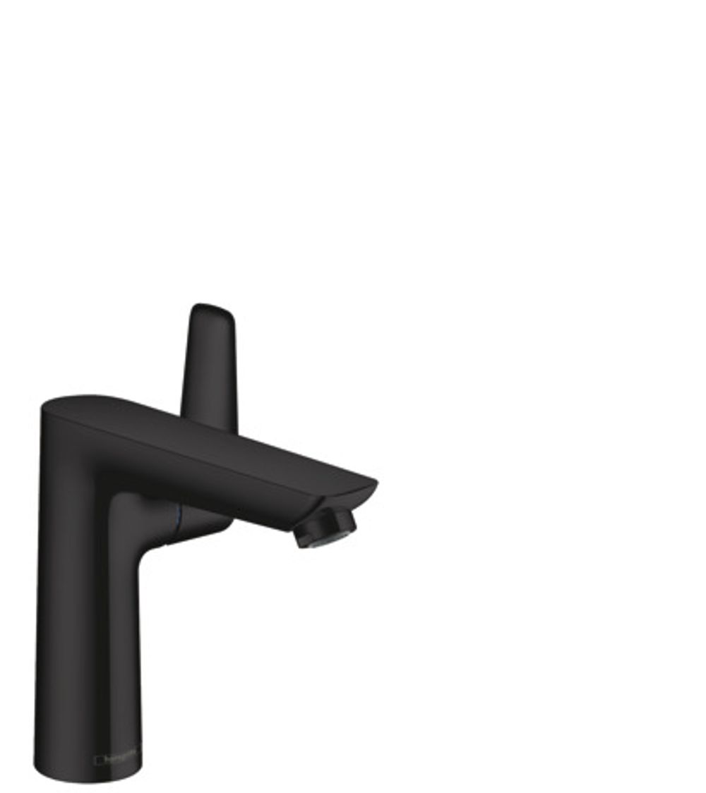hansgrohe Talis E Einhebel-Waschtischmischer 150 mit Zugstangen-Ablaufgarnitur Mattschwarz, 71754670