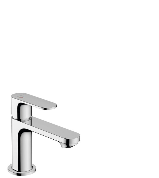 hansgrohe Rebris S Einhebel-Waschtischmischer 80 CoolStart mit Metall Zugstangen-Ablaufgarnitur Chrom, 72584000