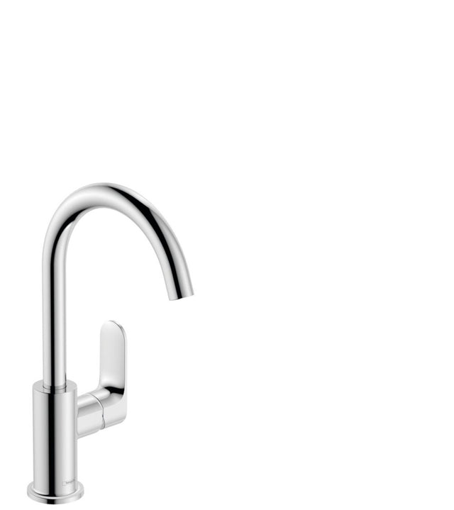 hansgrohe Rebris S Einhebel-Waschtischmischer 210 mit Schwenkauslauf und Zugstangen-Ablaufgarnitur Chrom, 72536000