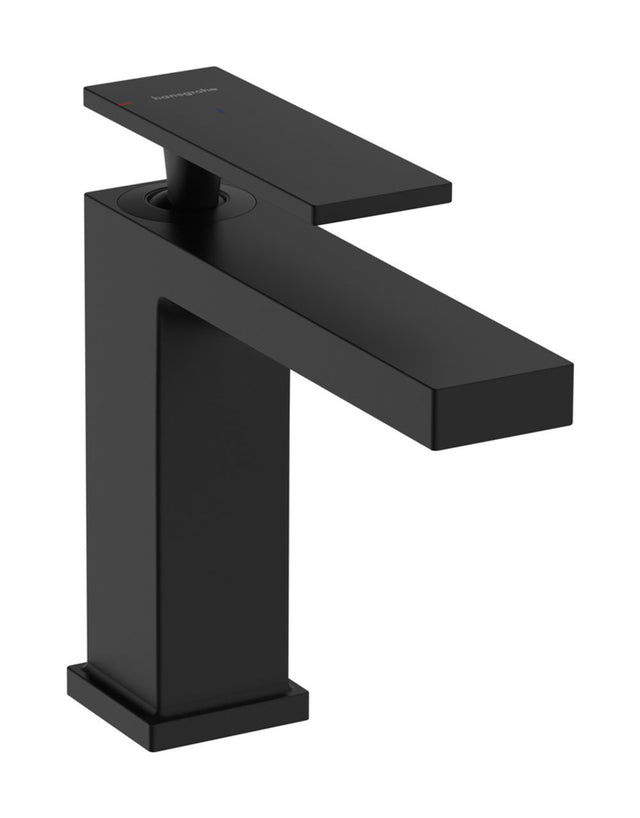 hansgrohe Tecturis E Einhebel-Waschtischmischer 110 CoolStart EcoSmart+ mit Zugstangen-Ablaufgarnitur Mattschwarz, 73014670