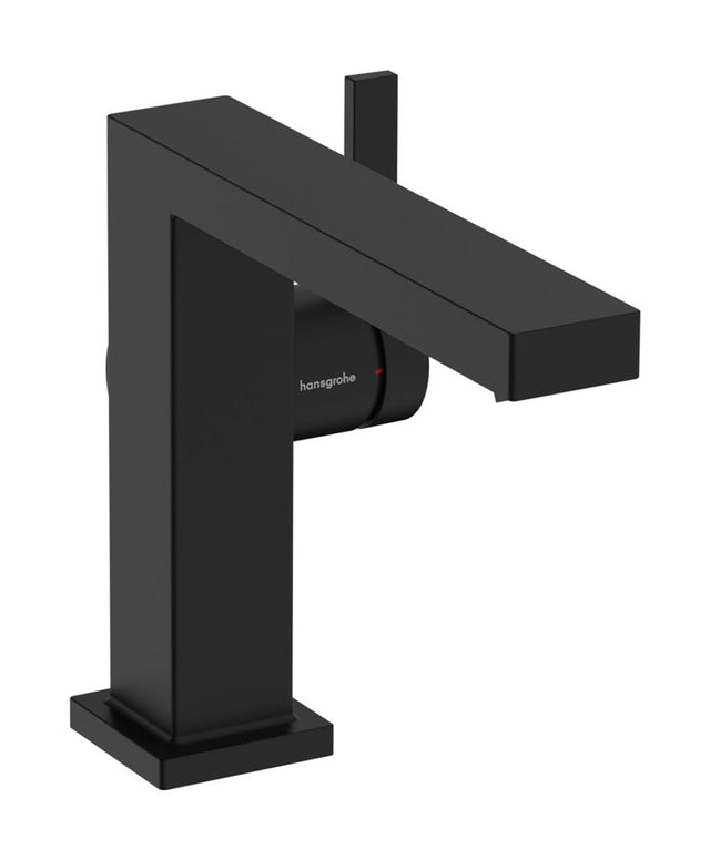 Hansgrohe HG Tecturis E Einhebel-Waschtischmischer 110 Fine CoolStart EcoSmart+ mit Zugstangen-Ablaufgarnitur Mattschwarz, 73023670