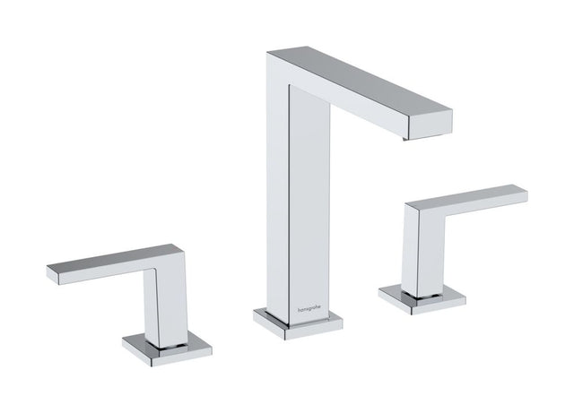 Hansgrohe HG Tecturis E 3-Loch Waschtischarmatur 150 EcoSmart+ mit Push-Open Ablaufgarnitur Chrom, 73030000