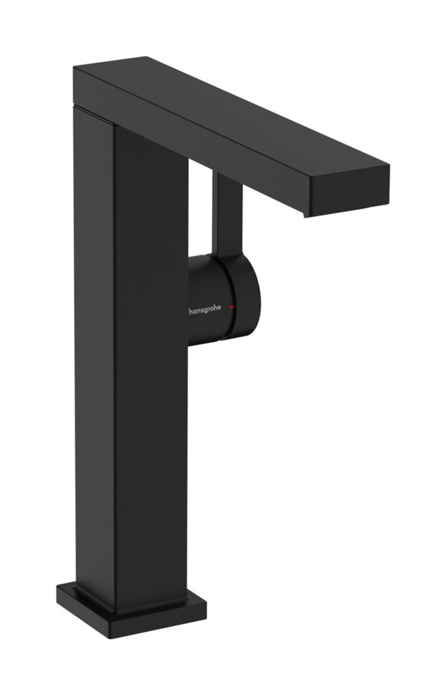 hansgrohe Tecturis E Einhebel-Waschtischmischer 210 Fine CoolStart EcoSmart+ mit Schwenkauslauf und Push-Open Ablaufgarnitur Mattschwarz, 73060670