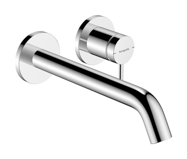 hansgrohe Tecturis S Einhebel-Waschtischmischer Unterputz für Wandmontage EcoSmart+ mit Auslauf 22,5 cm Chrom, 73351000