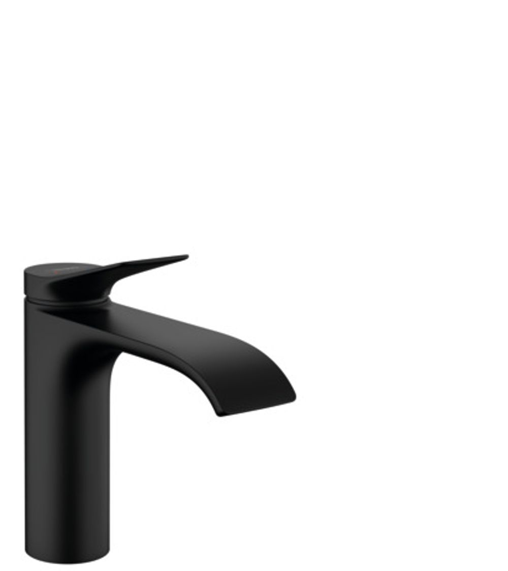 hansgrohe Vivenis Einhebel-Waschtischmischer 110 mit Zugstangen-Ablaufgarnitur Mattschwarz, 75020670