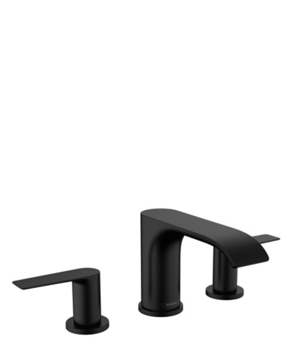 hansgrohe Vivenis 3-Loch Waschtischarmatur 90 mit Zugstangen-Ablaufgarnitur Mattschwarz, 75033670