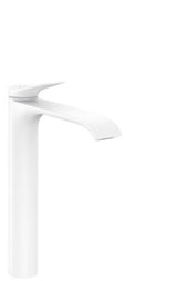 hansgrohe Vivenis Einhebel-Waschtischmischer 250 für Aufsatzwaschtische mit Zugstangen-Ablaufgarnitur Mattweiß, 75040700