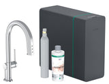 Hansgrohe HG Aqittura M91 SodaSystem 210, Ausziehauslauf, 1jet, sBox lite, Starter Set Chrom, 76839000