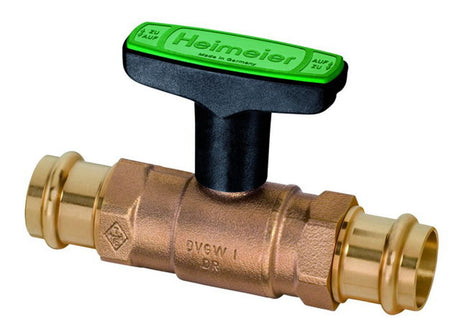 HEIMEIER Trinkwasserkugelhahn Globo D Viega Pressanschl. 28x28, DN 25, Rotguss, 0672-28.000