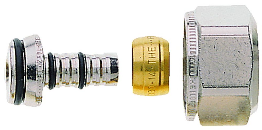HEIMEIER Klemmverschraubung vernickelt für Verbundrohr 16x2 mm und G 3/4 AG, 1331-16.351