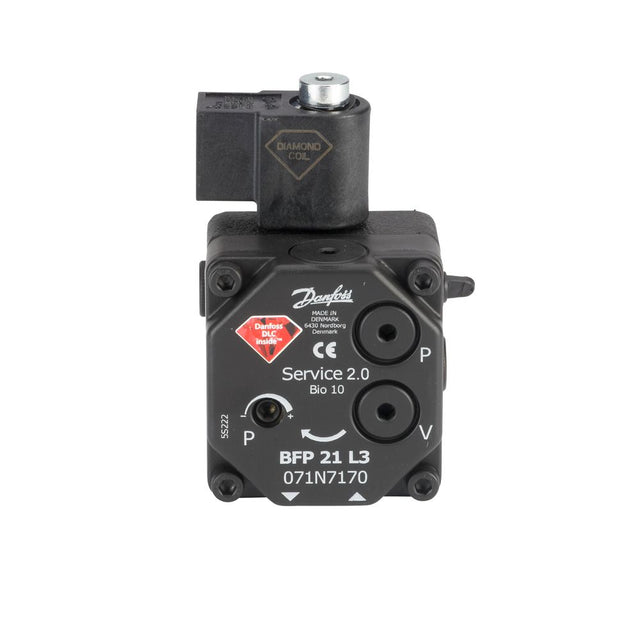 Danfoss Ölbrennerpumpe BFP 21 L 3 mit Magnetventil, Drehrich, re,, 24 l/h, 071N7170