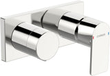 HANSA Einhebelmischer Fertigmontageset für Wanne/Brause HANSASTELA 4457 Rosette eckig Chrom, 44579573