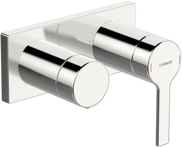 HANSA Einhebelmischer Fertigmontageset für Wanne/Brause HANSARONDA 4459 Rosette eckig 4.0 Plattform Chrom, 44599583
