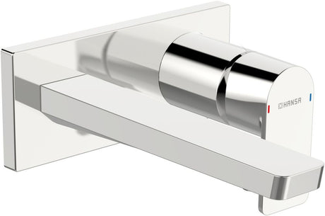 HANSA Einhebelmischer Fertigset für Waschtisch-Batterie HANSASTELA 4490 Rosette eckig Ausladung 214mm Chrom, 44902173