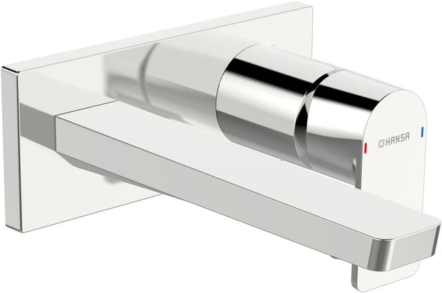 HANSA Einhebelmischer Fertigset für Waschtisch-Batterie HANSASTELA 4490 Rosette eckig Ausladung 214mm Chrom, 44902173