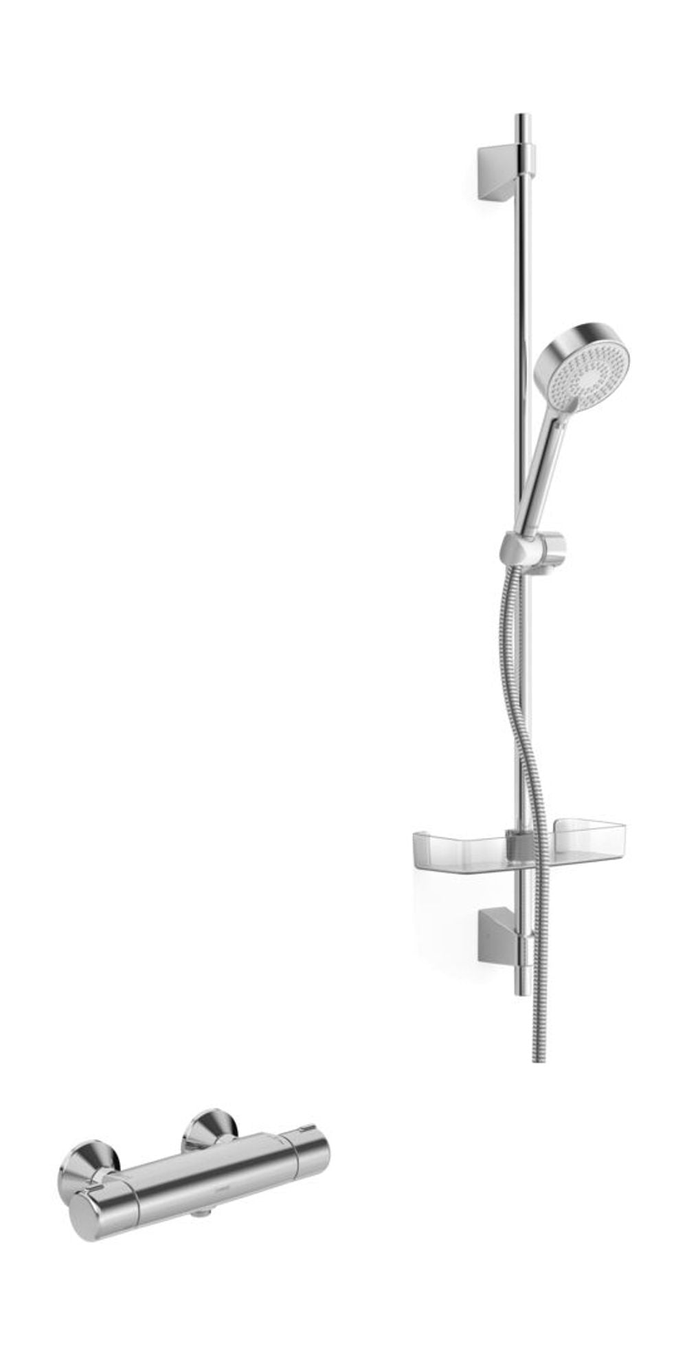HANSA Brausebatterie mit Brausegarnitur HANSAMICRA 4815 DN15 Chrom, 48150171